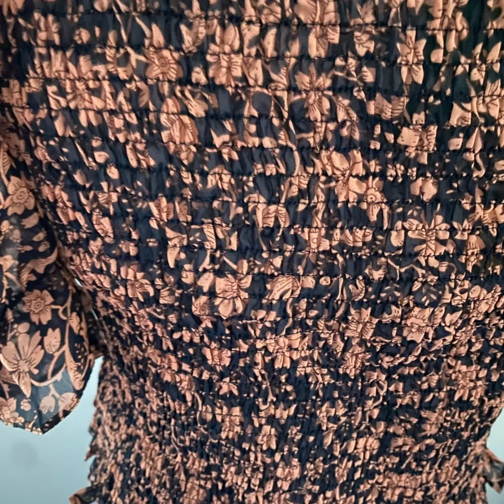 Crop Blouse Shirt Black Large NWT Blush Whimsical - Picture 4 of 9